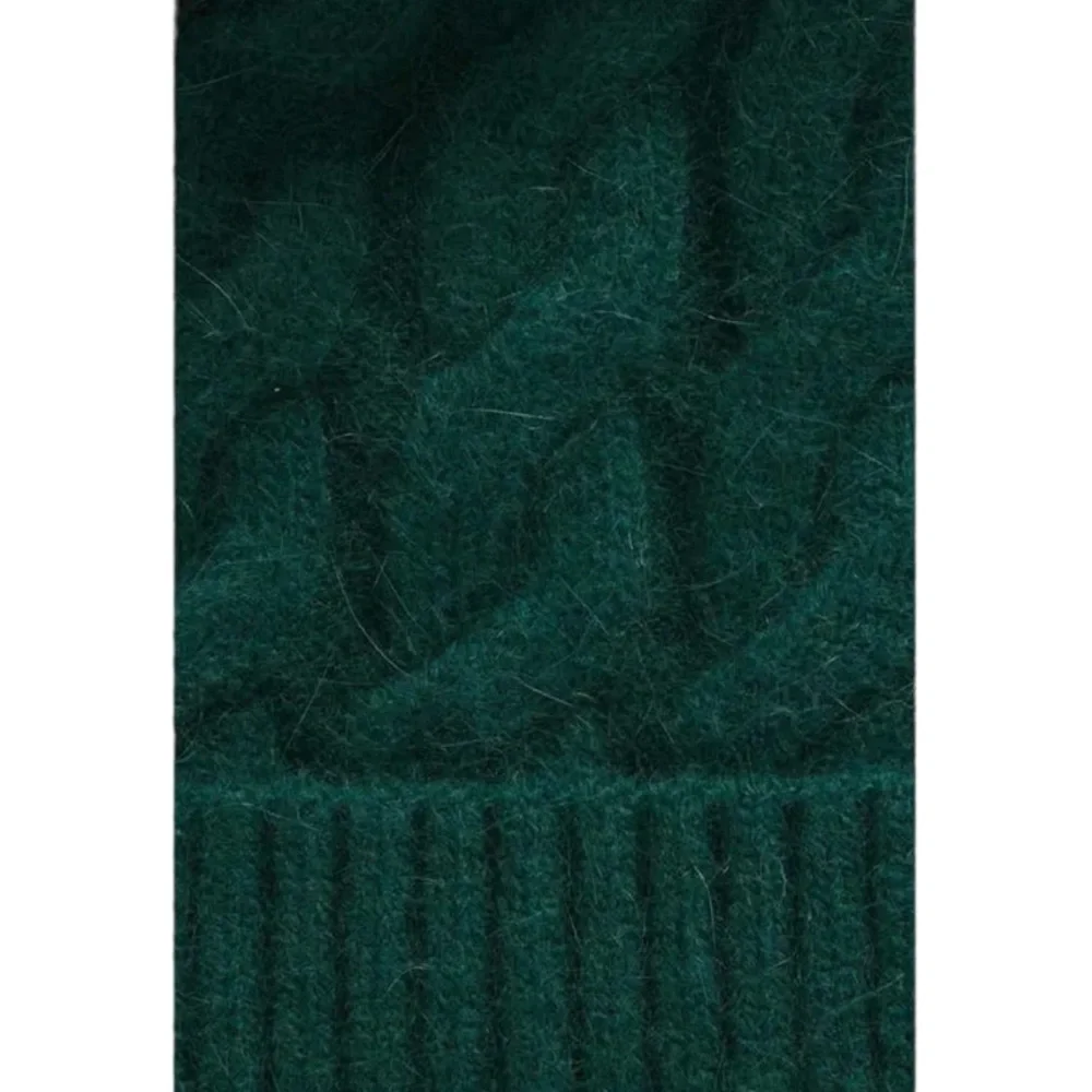 Tasha Twisted Faux Fur PomPom Beanie w Full Soft Fleece Lining Green Brand New!